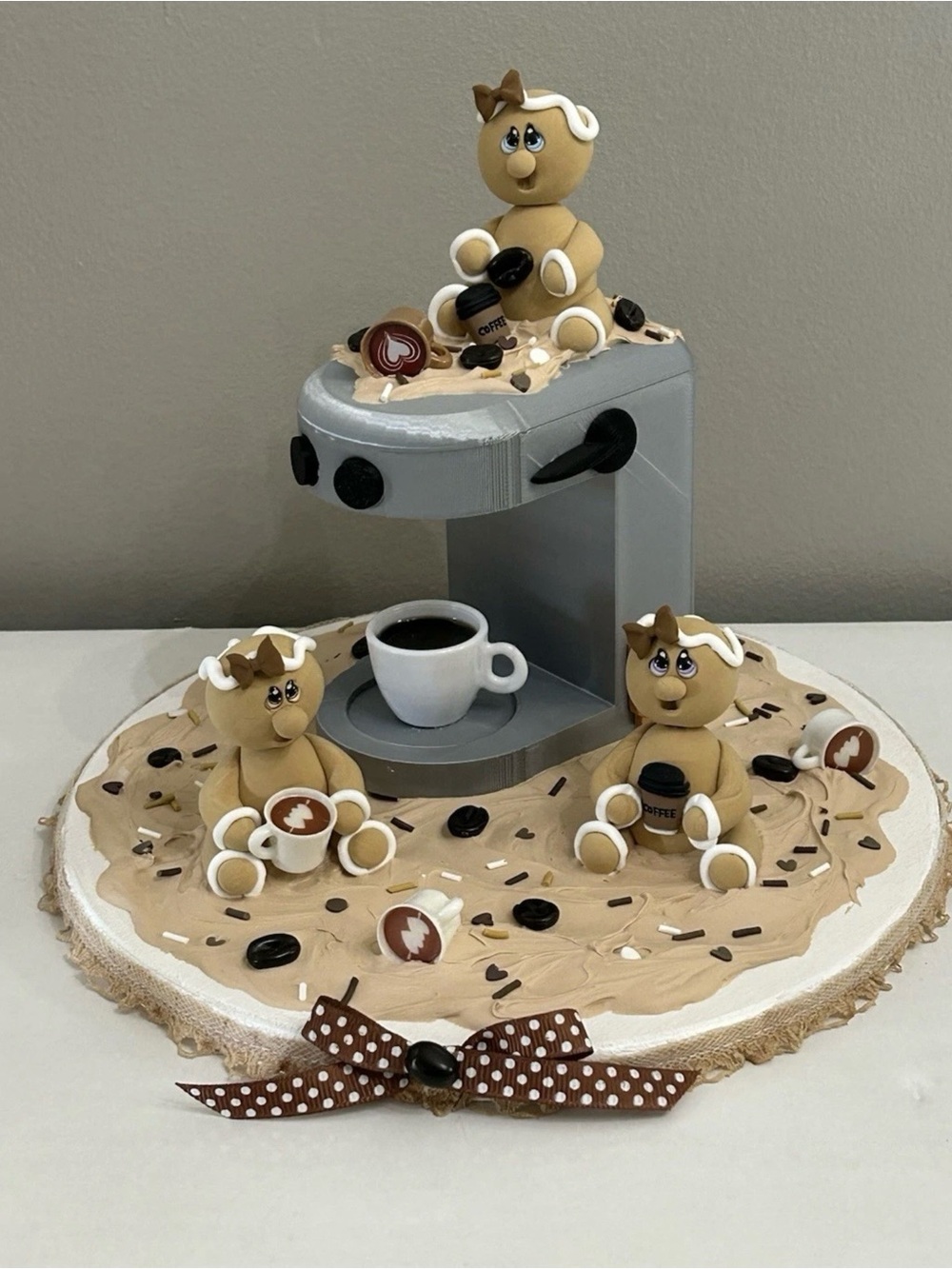 Fake Gingerbread Coffee Tabletop Décor Handmade